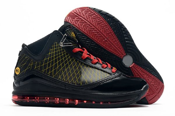 

color 7 fairfax black varsity red varsity maize men basketball shoes lj7 away version mens sports sneaker