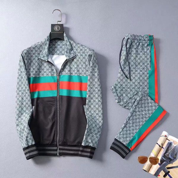 

2020 bermuda copy big brand designer new pattern printing colorful luxury men sportswear big brand designer suit hip hop european style, Gray