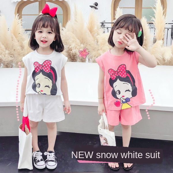 

girl snow suit 2020 pants little white vest white vest girl casual two-piece suit