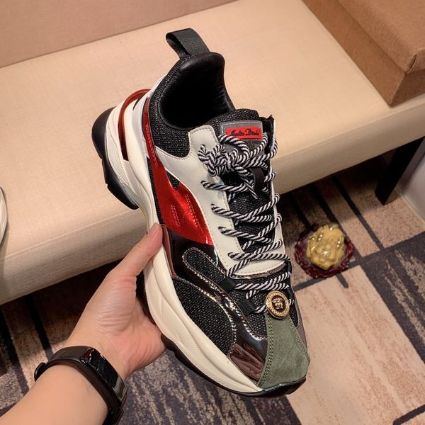 

dhl platform, casual retro basketball shoes, designer triple luxury men's shoes, sports red sandals, golden breathable mesh pad02, Black