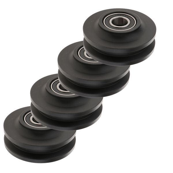 

4xsliding barn door wheel closet hardware roller cabinet window pulley 7x4cm