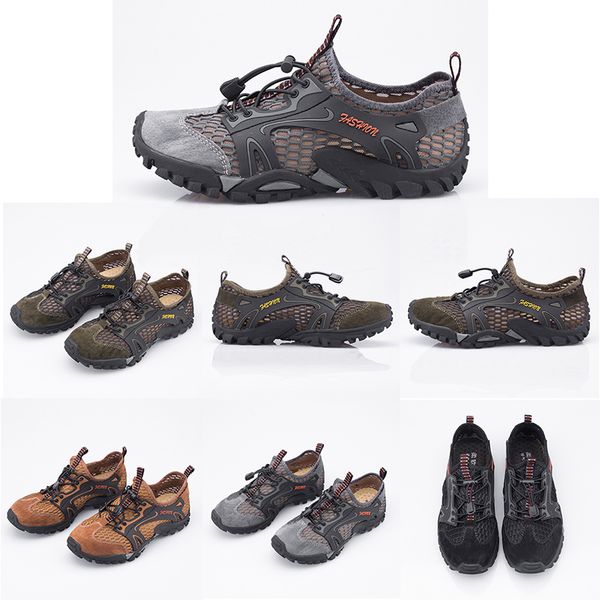 

discount sale mesh leather women mens designer leisure wading outdoor shoes flat breathable sneakers homemade brand made in china, White;red