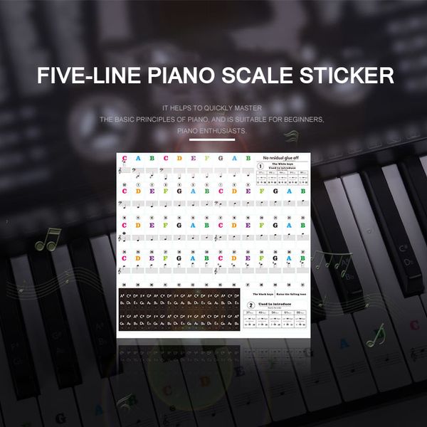 

пианино наклейки прозрачной клавиатура наклейка 37/49/54 key electronic keyboard piano посох примечание стик piano spectrum наклейка символ