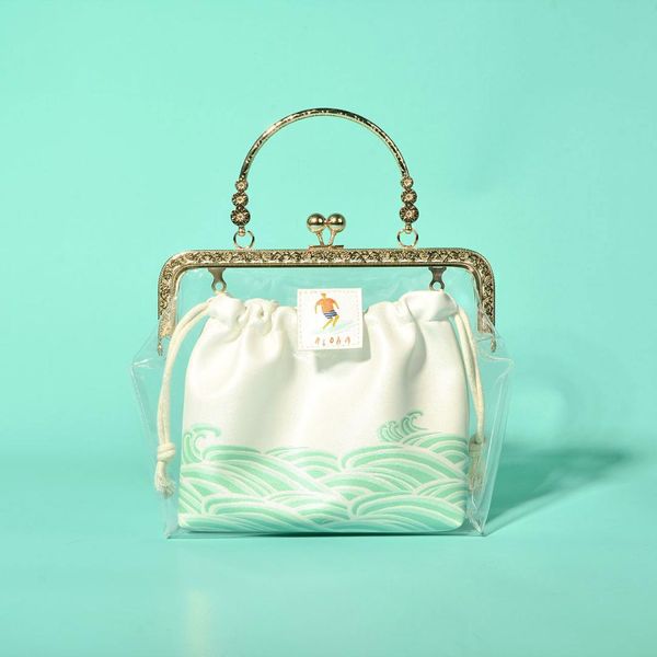 

transparent pvc women clip bag handle jelly women's bag chain shoulder messenger evening clutch lady hand 2019