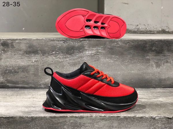 

fashion children's shoes synchronized new products leather woven fabric stitching "shark" retro running shoes