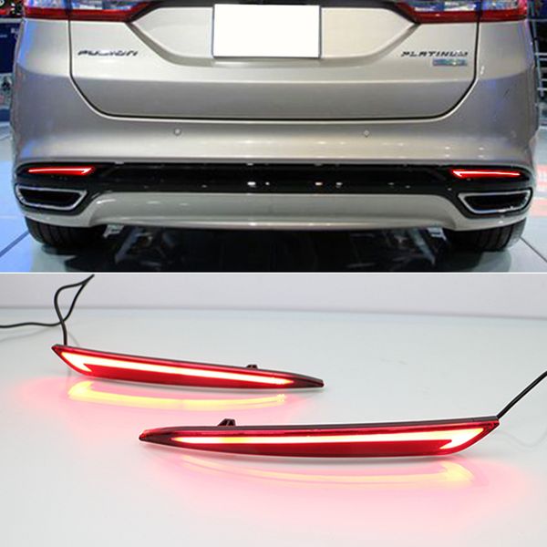 

1pair reflector for ford mondeo fusion 2013 2014 2015 2016 2017 2018 led bumper light rear fog lamp brake light turn signal