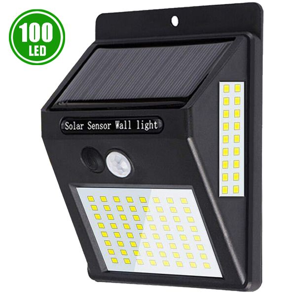 

a2 pir motion sensor solar night light solar power lamp 100led 1200ma outdoor wall outside garden yard