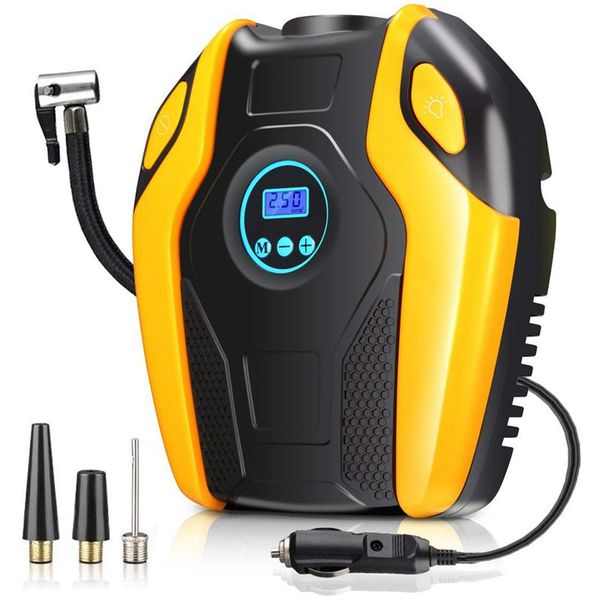 

tire inflator, air compressor pump, 12v dc portable auto tire pump with digital display up to 150psi for car, bicycle and othe