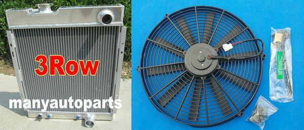 

3 row aluminum radiator for mustang v8 289 302 windsor 1964 1965 1966 + fan