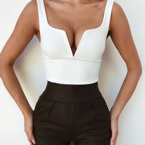 

women crop ladies vest nightclub summer solid fashion beach camisole sleeveless shirt, White