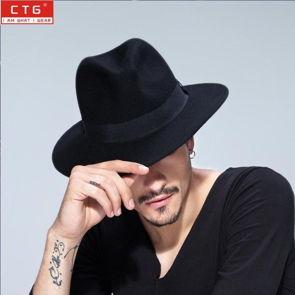 

male wool felt british panama jazz hat 100% wool fedora felt hat black panama hat wide brim classic trilby b-1509 xljdv, White
