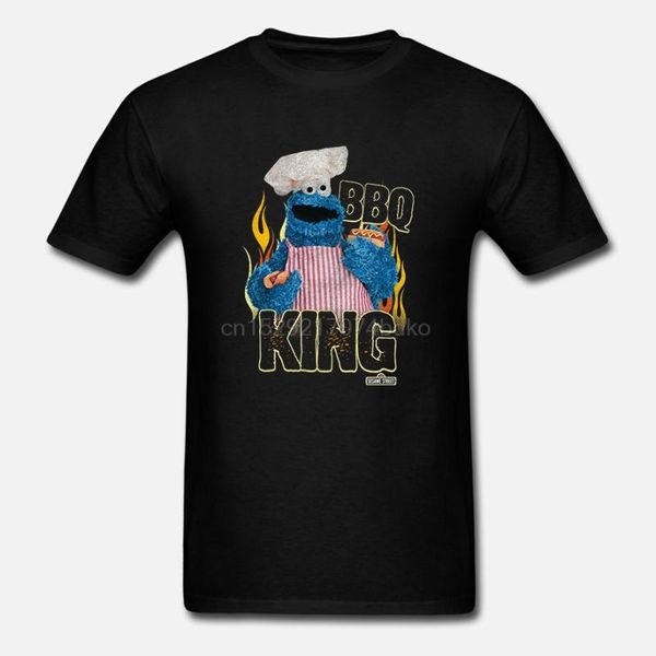 

sesame street t shirt cookie monster bbq king new official mens black size s 5057363141036, White;black
