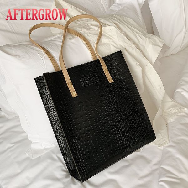 

retro women shoulder bag female croco bolsas feminina alligator leather oil wax large totes messenger shopping bags lady handbag