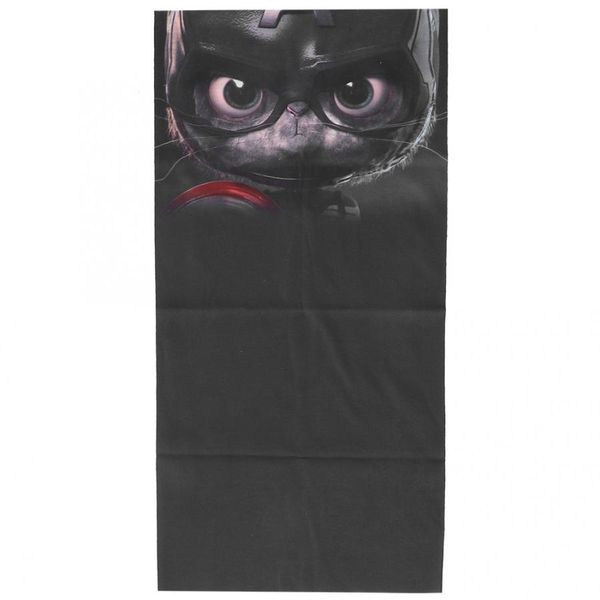 

outdoor head scarf mask cat printing uv protection windproof cycling face mask for camping hiking riding accessories, Black