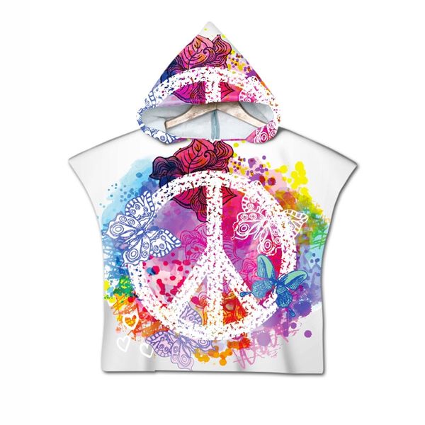 

colorful baby hooded bath towel poncho children kids bathrobe towels bath robe quick dry absorbent travel sports beach towel