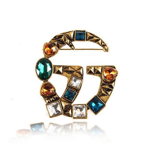 

известные торговые марки дизайнер ретро кристалл брошь vintage luxury multicolor rhinestone кристалл костюм pin отворотом марка ювелирных из, Gray