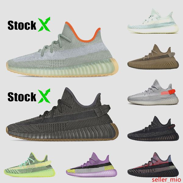 

kanye west stock x running shoes for men women cinder desert sage tail light earth yecheil reflective black mens trainers women sneakers