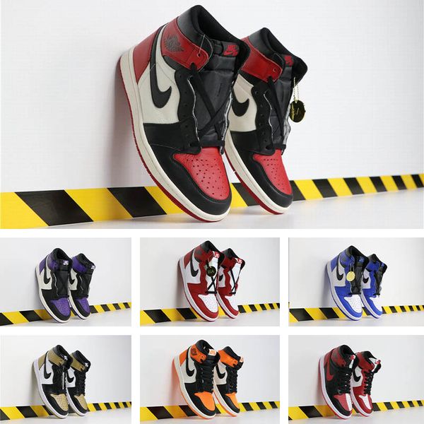 

2019 air jordan 1 High Travis Scotts Obsidian мужская баскетбольная обувь Spiderman UNC 1s Shattered Backboard Breed Мужские спортивные дизайнерские кроссовки