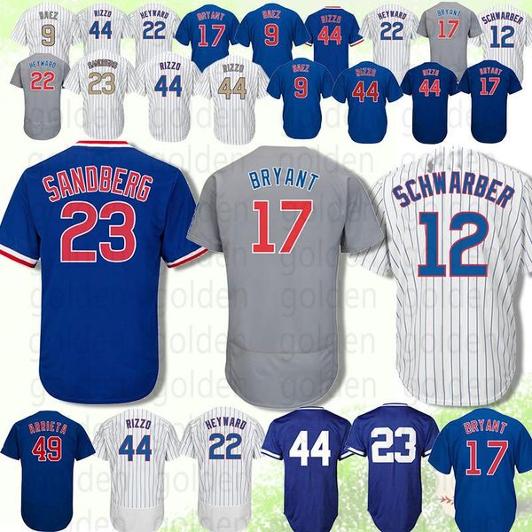 

Chicago Jersey Cubs 12 Kyle Schwarber 22 Jason Heyward 100% Stitched High-quality Top quality