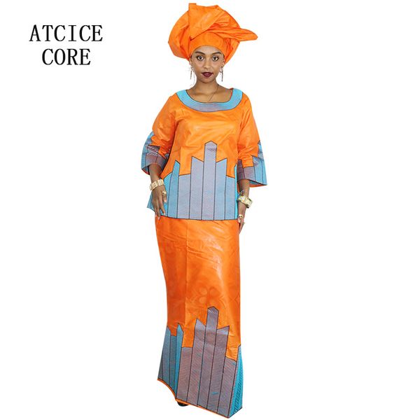 

african dresses for woman bazin riche embroidery design long dress w017, Red