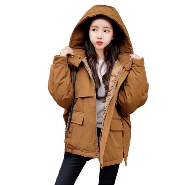 

winter short jacket women coats hooded warm female parka thicken cotton padded jacket outerwear winter coat ladies parkas q695, Black