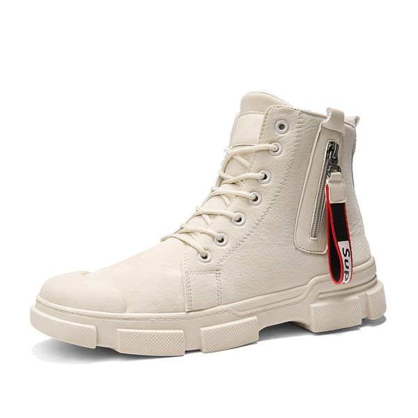 

autumn winter male sneakers new boots work safety fashion men casual masculina hombre loafers shoes, Black