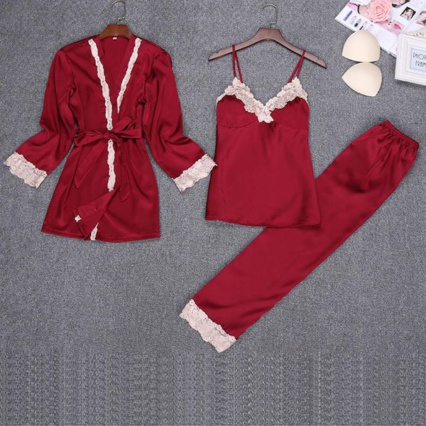 

women's lingerie silk night gown summer dress lace night dress sleepwear babydoll nightie satin homewear nightwear 2019 new, Black;red