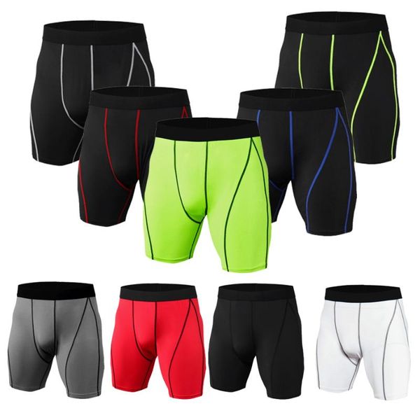 

men running tight shorts pant male casual sweat absorption fitness quick drying elastic sports short, Black;blue