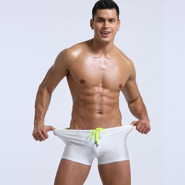 

new mens swimwear quick-drying swimming pants solid bathing suit breathable swim trunks gay shorts summer beachwear 2020