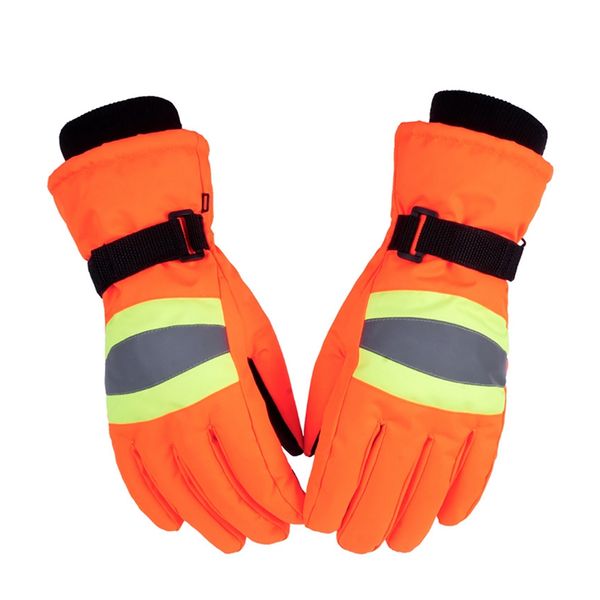 

skiing gloves women men full finger water resistant reflective thermal fluffy working handwear outdoor cycling gloves for worker
