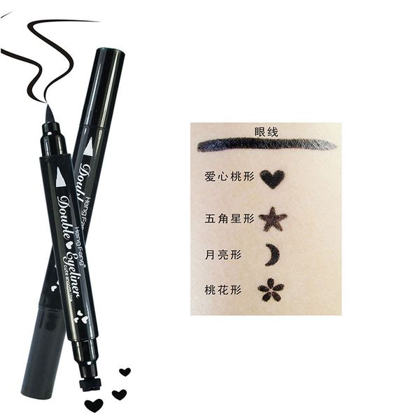 

1pc black long-lasting waterproof eyeliner liquid eye liner pen double-ended eyeliner pencil makeup cosmetic beauty tool