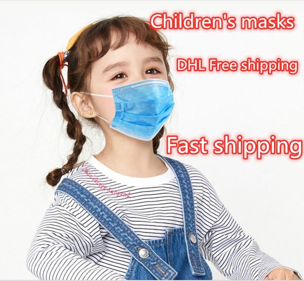 

100 pcs child's masks disposable baby's face mask 3-layers non-woven mouth anti-dust anti-bacterial earloops breathing safety