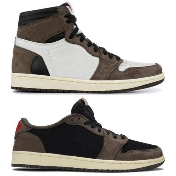 

travis скоттс x 1 high og cactus jack мужские ботинки баскетбола 1s sail black dark mocha женская мода спорт на открытом воздухе кроссовки и