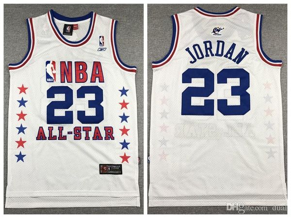 

мужские michae 23 мдж белый джерси аутентичные чикаго быки all-star прошитой рубашки баскетбол vintage maillots de basketball, Blue;black
