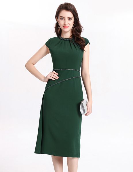 

novelty women beading sheath dress round neck party dresses 05905, White;black