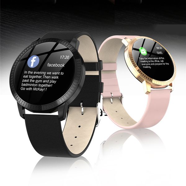 

men women smart watch blood pressure heart rate monitor sport activity fitness tracker smartwatch connect android iphone pk q8, Slivery;brown