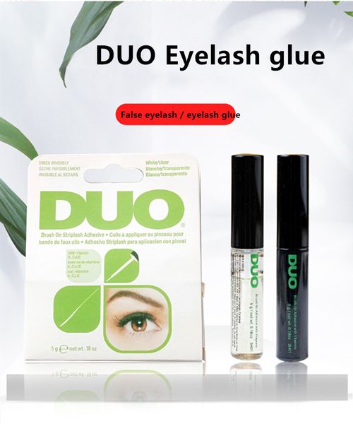 

2020 duo arrival eyelash adhesives eye lash glue brush-on adhesives vitamins white/clear/black/ 5g new packaging makeup tool