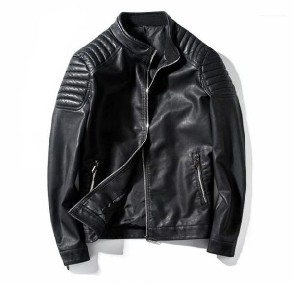 

jackets mens designer coats autumn solid color jackets slim casual outerwear mens apparel luxury pu leather, Black