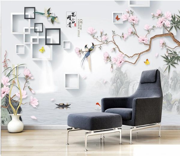 

3d wallpaper custom p mural chinese style hand-painted flowers and birds home decor 3d wall murals wallpaper for walls 3 d