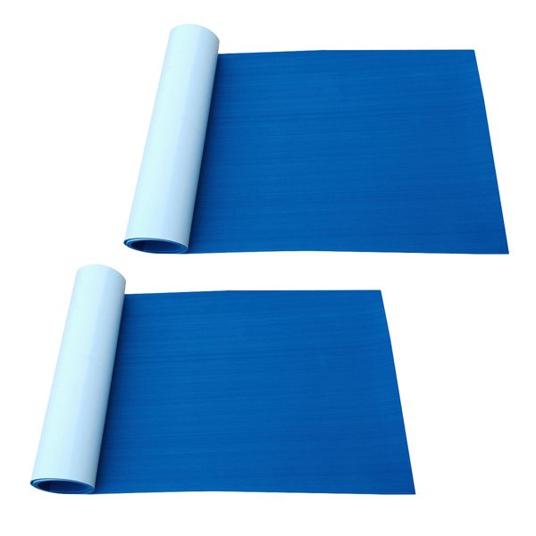 

2 pieces boat teak decking sheet marine yacht swimming pool pad anti-slip blue