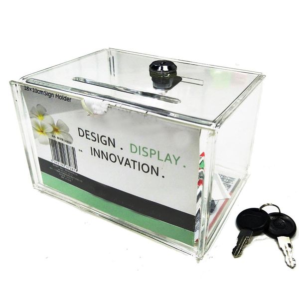 

transparent acrylic charity donation fundraising box ,clear raffle boxes with lock for church,non-profitable groups