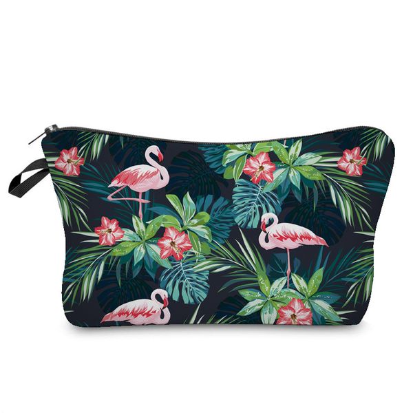 

selling digital print rainforest bird cartoon makeup bag ladies to hold handbag mobile phone bag