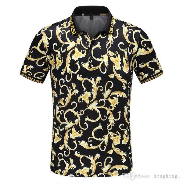 

19ss мужчины поло марка лето вышивка рубашки поло мужчины с коротким рукавом сплошной свободного покроя рубашки мужчины рубашки поло мужчин, White;black