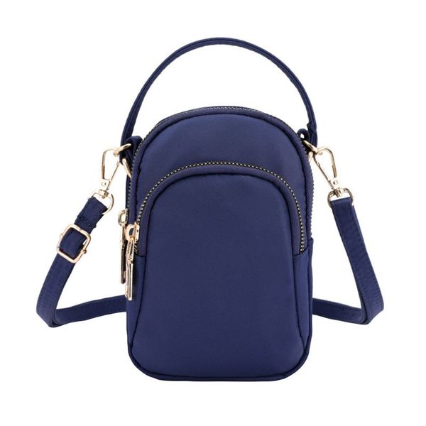 

thinkthendo women's mini bag handbag fashion phone crossbody shoulder bag solid zipper small nylon pouch casual case belt wallet