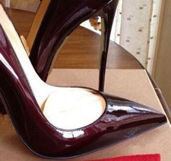 

new extreme red bottom high heels shoes for woman 12cm party shoes thin heels slip-on ladies plus size yellow blue purple customize lll, Black