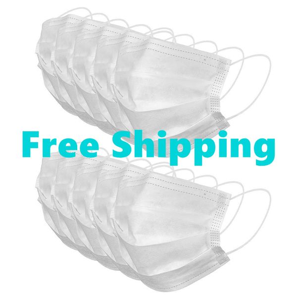 

fast shipping disposable face masks elastic mouth soft breathable thick 3-layer masks with earloops for salon, home use comfortable mask