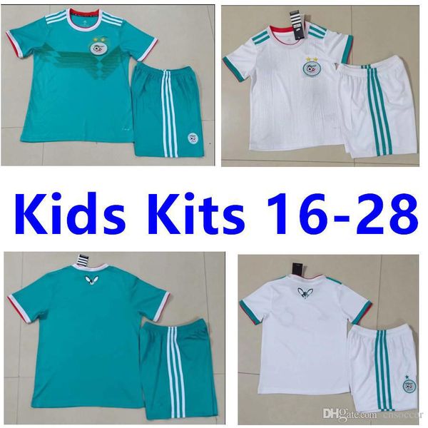 

2019 algeria kid occer jer ey home away afcon mahrez brahimi bounedjah bouazza 19 20 maillot de algerie boy football hirt