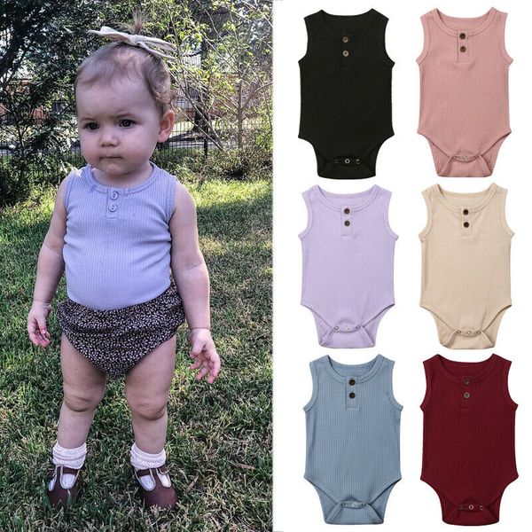 

cotton summer newborn baby clothes bodysuits cute casual baby boys girls stripe solid jumpsuit outfits clothes kids costumes, Blue