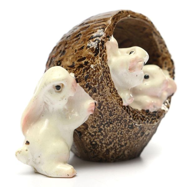 Ornamento di coniglio carino in miniatura Pianta in vaso Paesaggio Giardino Decorazione fai da te