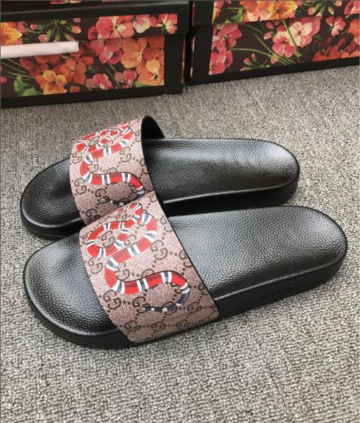 

selling men women sandals designer shoes slide summer fashion wide flat slippery sandals slipper flip flop size 35-46 fee ship, Black
